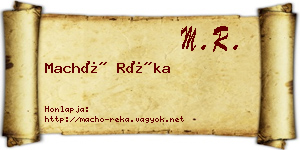 Machó Réka névjegykártya
